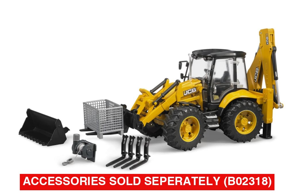 B02454 Bruder JCB 5CX Eco Backhoe Loader - Accessories available separately.
