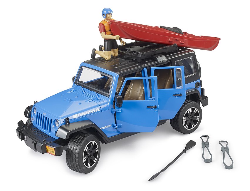 B02529 Bruder Jeep Wrangler Rubicon Unlimited with kayak and kayaker