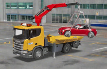 Load image into Gallery viewer, B03552 Bruder Scania Super 560R tow truck with Light &amp; Sound module and BRUDER Roadster