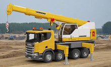 Load image into Gallery viewer, B03571 Bruder Scania Super 560R Liebherr crane truck with Light &amp; Sound module
