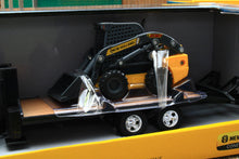 Load image into Gallery viewer, ERT47269 Ertl Dodge RAM 3500 Pickup truck with Trailer and New Holland L230 Skid Steer