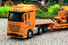 Load image into Gallery viewer, OXF76MB012 Oxford Diecast 176 Scale Mercedes Actros Semi Low Loader Lorry with JCB 531 70 Loadall