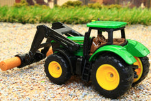 Load image into Gallery viewer, 1540 Siku 1:87 Scale John Deere 4wd Tractor with front loader and log grab