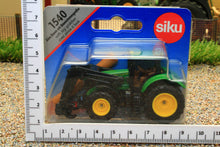 Load image into Gallery viewer, 1540 Siku 1:87 Scale John Deere 4wd Tractor with front loader and log grab