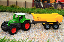 Load image into Gallery viewer, 1605 Siku 1:87 Scale Fendt Tractor with Krampe Tipping Trailer