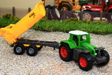 Load image into Gallery viewer, 1605 Siku 1:87 Scale Fendt Tractor with Krampe Tipping Trailer