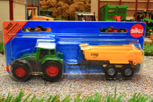 Load image into Gallery viewer, 1605 Siku 1:87 Scale Fendt Tractor with Krampe Tipping Trailer