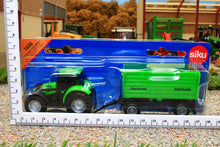 Load image into Gallery viewer, 1606 Siku 1:87 Scale Deutz Fahr Tractor with Fortuna Side Tipping Trailer