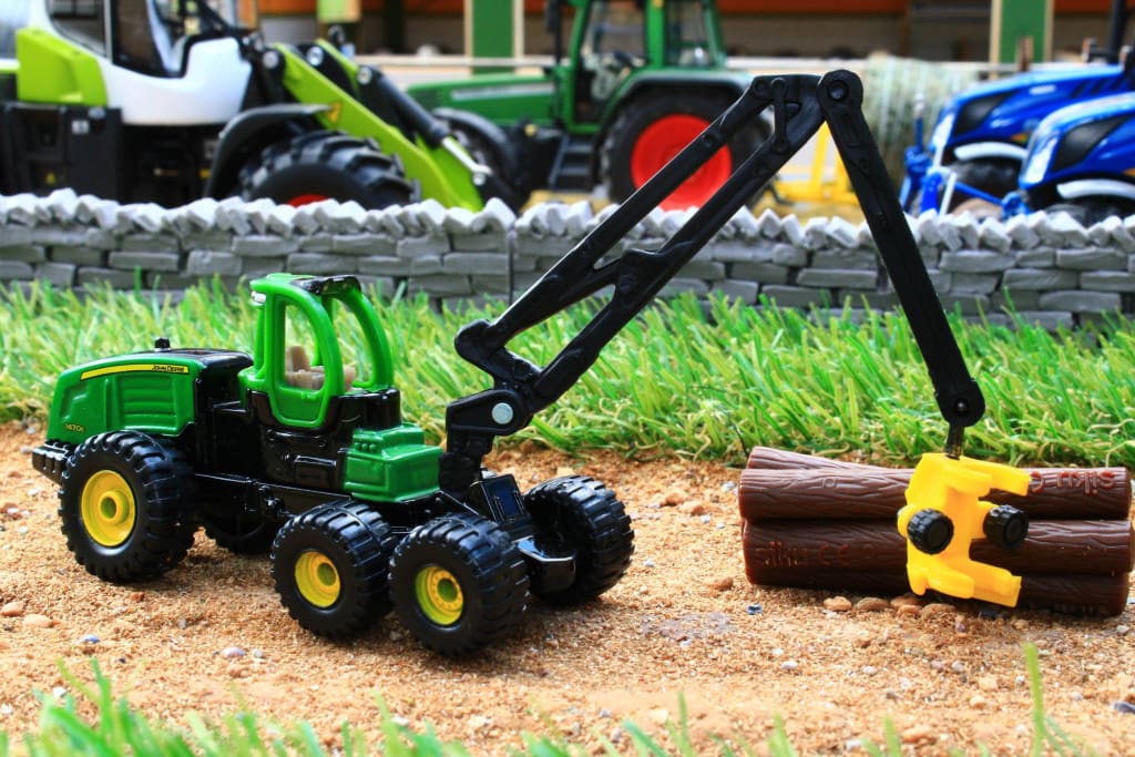 Miniature Agricole échelle HO Neuve Siku 1652 Harvester John Deere Mit Baumstämmen NEU In OVP Jouet Métal Agricole Détaillé