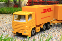 Load image into Gallery viewer, 1694 SIKU 187 SCALE DHL LORRY WITH TRAILER