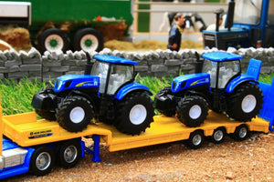 1805 SIKU 187 SCALE TRUCK WITH 2 X NEW HOLLAND TRACTORS