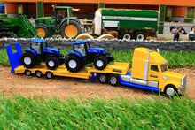 Load image into Gallery viewer, 1805 SIKU 187 SCALE TRUCK WITH 2 X NEW HOLLAND TRACTORS