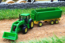 Load image into Gallery viewer, 1843 SIKU 187 SCALE JOHN DEERE TRACTOR WITH LOADER AND TIPPING TRAILER