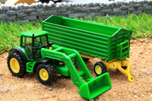 Load image into Gallery viewer, 1843 SIKU 187 SCALE JOHN DEERE TRACTOR WITH LOADER AND TIPPING TRAILER