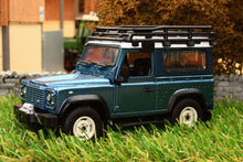 Load image into Gallery viewer, 43217 Britains Landrover Defender 90 in Blue with Roof Rack And Winch (1:32 scale)