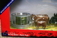 Load image into Gallery viewer, 43323 Britains Olive Green Valtra Playset plus Bale Lifter and Cow Feeder