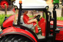 Load image into Gallery viewer, 8614 SIKU MASSEY FERGUSON 8680 DYNASHIFT 4WD TRACTOR WITH DRIVER AND FRONT MOUNTED ROUND BALE LIFTER
