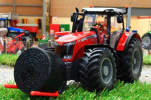 Load image into Gallery viewer, 8614 SIKU MASSEY FERGUSON 8680 DYNASHIFT 4WD TRACTOR WITH DRIVER AND FRONT MOUNTED ROUND BALE LIFTER