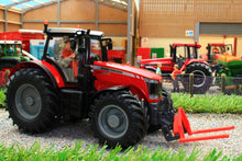 Load image into Gallery viewer, 8614 SIKU MASSEY FERGUSON 8680 DYNASHIFT 4WD TRACTOR WITH DRIVER AND FRONT MOUNTED ROUND BALE LIFTER