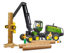 Load image into Gallery viewer, B02135 BRUDER JOHN DEERE FORESTRY HARVESTER 1270 WITH TREE TRUNK