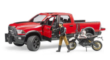 Load image into Gallery viewer, B02502 Bruder RAM Pickup Truck and Ducati Desert Sled