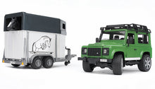 Load image into Gallery viewer, B02592 Bruder Land Rover Station Wagon With Horse Box And Tractors And Machinery (1:16 Scale)