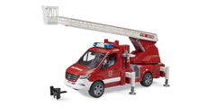 Load image into Gallery viewer, B02673 Bruder MB Sprinter Fire Engine with turntable ladder, pump and light &amp; sound module