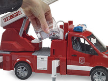 Load image into Gallery viewer, B02673 Bruder MB Sprinter Fire Engine with turntable ladder, pump and light &amp; sound module