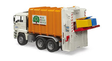 Load image into Gallery viewer, B02772 Bruder MAN TGA Recycling Truck in Orange with 2 bins