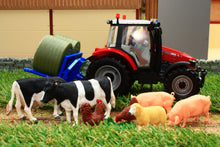 Load image into Gallery viewer, 43205 Britains Build Your Farm Set Inc Massey Ferguson Tractor Bale Carrier Cows Pigs Sheep Chickens