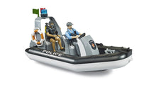 Load image into Gallery viewer, B62733 Bruder Bworld Police boat with rotating beacon light plus 2 figures and accessories