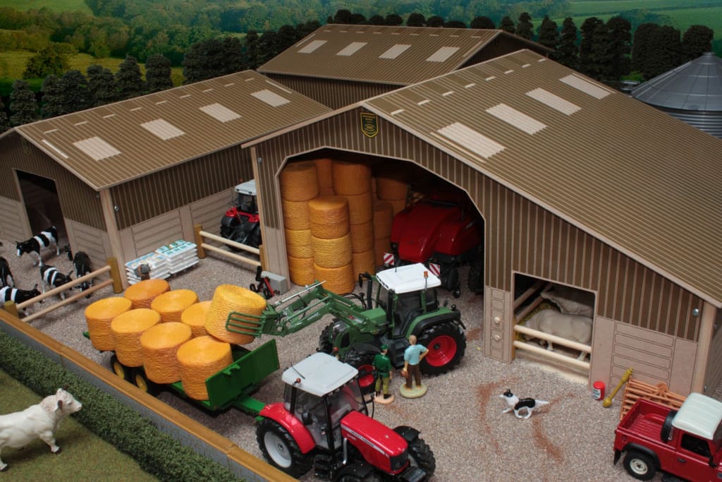 Farm Sheds Cattle Shed Windbreaker Toy Farm Sheds 1/64 Red 60 X