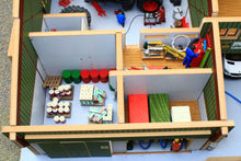 Load image into Gallery viewer, Elevated view of storage rooms and workshops in the BT8990 Agricultural Contractors Base