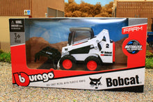 Load image into Gallery viewer, BUR318002 BURAGO 132 SCALE BOBCAT S590 SKID STEER LOADER WITH GRAPPLE