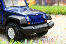 Load image into Gallery viewer, BUR43012B BURAGO 132 SCALE JEEP WRANGLER RUBICON 2010 IN DARK BLUE