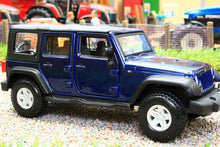 Load image into Gallery viewer, BUR43012B BURAGO 132 SCALE JEEP WRANGLER RUBICON 2010 IN DARK BLUE