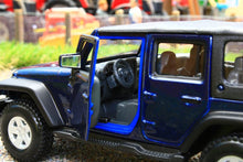 Load image into Gallery viewer, BUR43012B BURAGO 132 SCALE JEEP WRANGLER RUBICON 2010 IN DARK BLUE