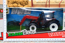 Load image into Gallery viewer, BUR44082 BURAGO 1:32 Scale Valtra N174 Tractor with Front Loader and Round Bale Grab