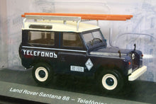 Load image into Gallery viewer, MAGMW06 MAG 143 Scale Land Rover Santana 88 1989 Telefonica Blue White