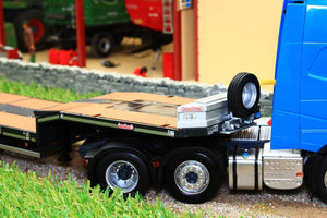 Mm1812-02 Marge Models Nooteboom Semi Low Loader Trailer In Anthracite With Wooden Panel Floor