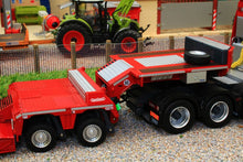 Load image into Gallery viewer, MM2011-01 MARGE MODELS NOOTEBOOM EURO LOW LOADER WITH INTERDOLLY IN RED