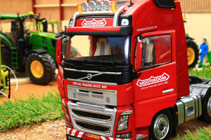 Mm1811-03-01 Marge Models Volvo Fh16 6X2 Lorry In Red With Nooteboom Livery Tractors And Machinery