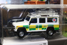 Load image into Gallery viewer, TSMMGT00159MJ MINI GT MODELS 1:64 SCALE LANDROVER DEFENDER 110 BRITISH RED CROSS SEARCH AND RESCUE