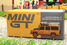 Load image into Gallery viewer, TSMMGT00221R MINI GT MODELS 1:64 SCALE Land Rover Defender 110 1989 Camel Trophy Winner UK Dirty Version