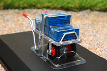 Load image into Gallery viewer, UH6391 Universal Hobbies Wheelbarrow with 4 Asparagus Crates in 1:32 Scale