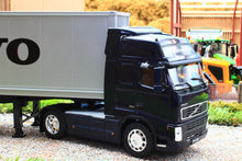 Load image into Gallery viewer, WEL32631 Welly Volvo Fh12 4x2 Lorry In Very Dark Blue With Grey Box Wagon Trailer