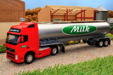 Load image into Gallery viewer, WEL32632RMT Welly 1:32 Scale Volvo FH12 Lorry Milk Tanker in Red and Silver