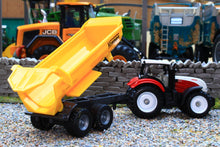 Load image into Gallery viewer, 1132 Siku 187 Scale Steyr Tractor with Krampe Tipping Trailer