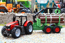 Load image into Gallery viewer, 1134 Siku Small Scale Massey Ferguson Tractor with Forestry Trailer