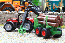 Load image into Gallery viewer, 1134 Siku Small Scale Massey Ferguson Tractor with Forestry Trailer